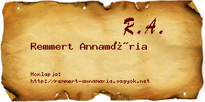 Remmert Annamária névjegykártya